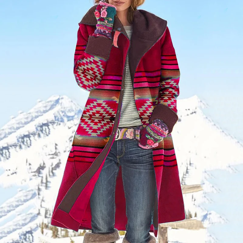 Fashion Rhombus Striped Print Hooded Coats Women Casual Long Sleeve Loose Long Cardigans 2022 Autumn Winter Elegant Jacket Tops
Fashion Rhombus Striped Print Hooded Coats Women Casual Long Sleeve Loose Long Cardigans 2022 Autumn Winter Elegant Jacket Tops