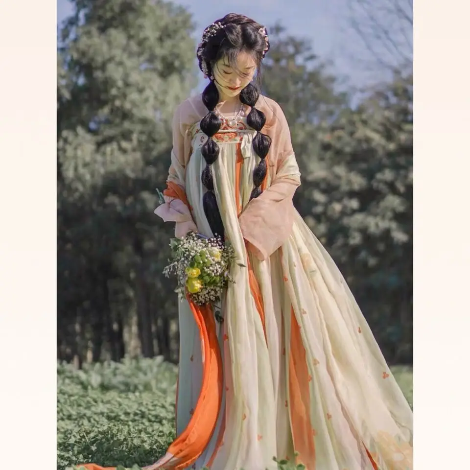 Dance Dress Retro Classic Elegant Fairy Folk Stage Performance Hanfu Chinese Tradition Costume Spring Long Sleeve Hanfu Dress
Dance Dress Retro Classic Elegant Fairy Folk Stage Performance Hanfu Chinese Tradition Costume Spring Long Sleeve Hanfu Dress