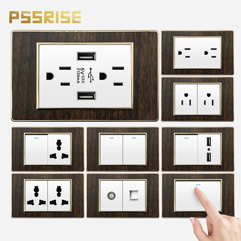 PSSRISE M30 AU BR US Standard Wall Power Socket Light Switch Grounded Outlet White Wood Grain Panel TV TEL Computer USB Socket
PSSRISE M30 AU BR US Standard Wall Power Socket Light Switch Grounded Outlet White Wood Grain Panel TV TEL Computer USB Socket