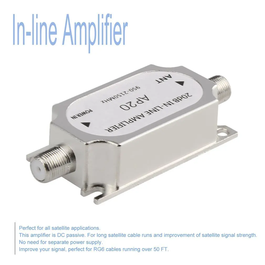 Hot Sale For Dish Network Antenna Cable Run Channel Strength Satellite 20dB In-line Amplifier Booster 950-2150MHZ Signal Booster
Hot Sale For Dish Network Antenna Cable Run Channel Strength Satellite 20dB In-line Amplifier Booster 950-2150MHZ Signal Booster