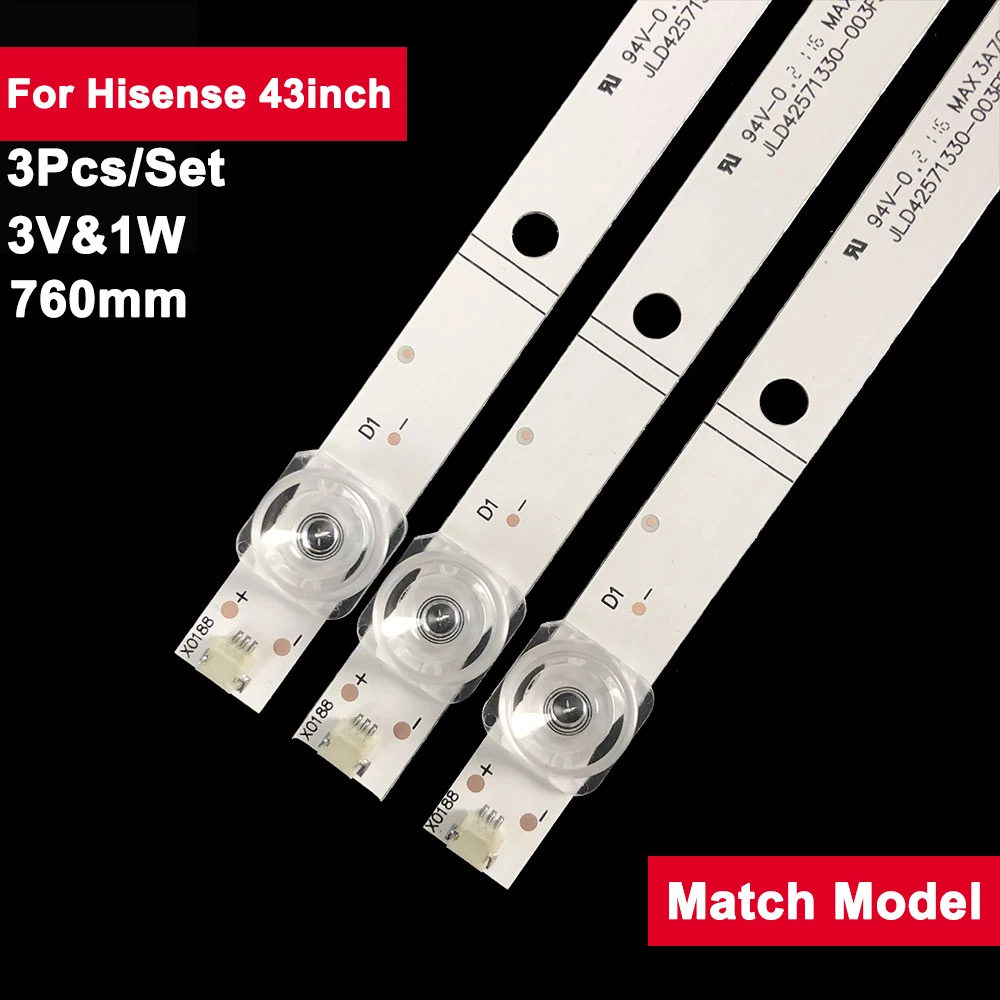 7 lamps 784mm led backlight srip for Hisense 43inch 7LED square lens TV repair 3 pcs/set JL.D42571330-003FS-M_V01
7 lamps 784mm led backlight srip for Hisense 43inch 7LED square lens TV repair 3 pcs/set JL.D42571330-003FS-M_V01