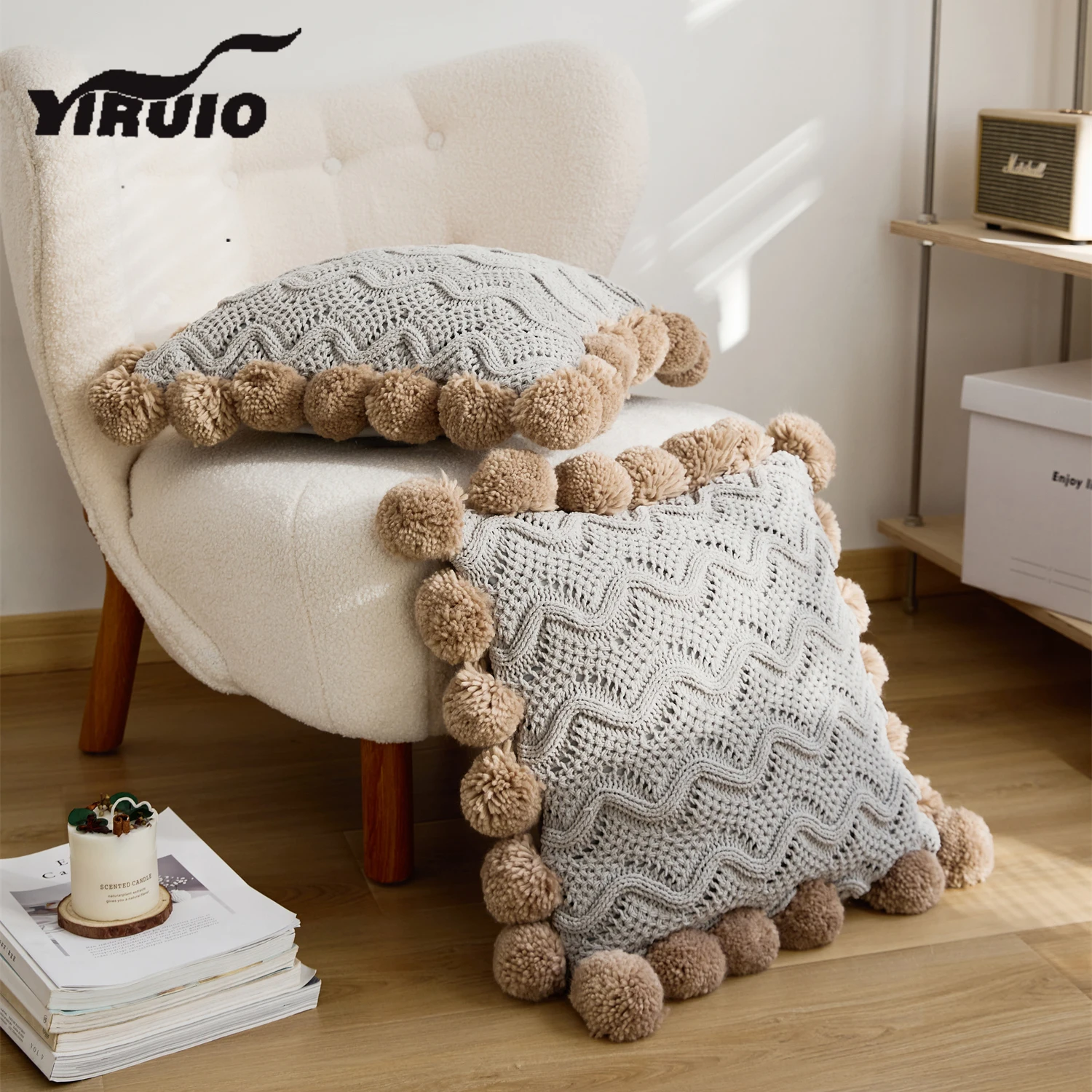 YIRUIO Kawaii, контрастные помпоны, наволочка для подушки, мягкий уютный дизайнерский наволочка для подушки, бежевая, серая наволочка для диванно...
YIRUIO Kawaii, контрастные помпоны, наволочка для подушки, мягкий уютный дизайнерский наволочка для подушки, бежевая, серая наволочка для диванно...