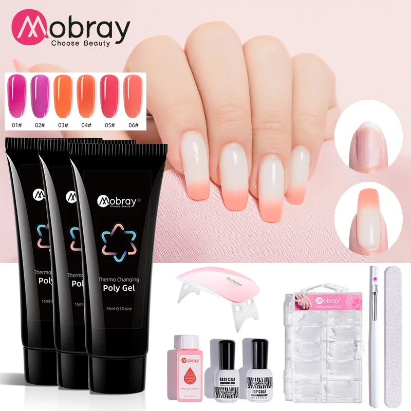 Mobray Poly Nail Gel Color Changing Nail Kit with UV LED Lamp Manicure Set Quick Extension Nail Poly Gels Kits Nail Accessories
Mobray Poly Nail Gel Color Changing Nail Kit with UV LED Lamp Manicure Set Quick Extension Nail Poly Gels Kits Nail Accessories