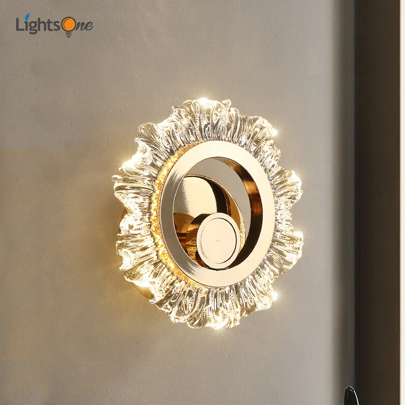 Sunflower living room wall lamp Creative light luxury bedside lamp corridor simple modern background wall light
Sunflower living room wall lamp Creative light luxury bedside lamp corridor simple modern background wall light