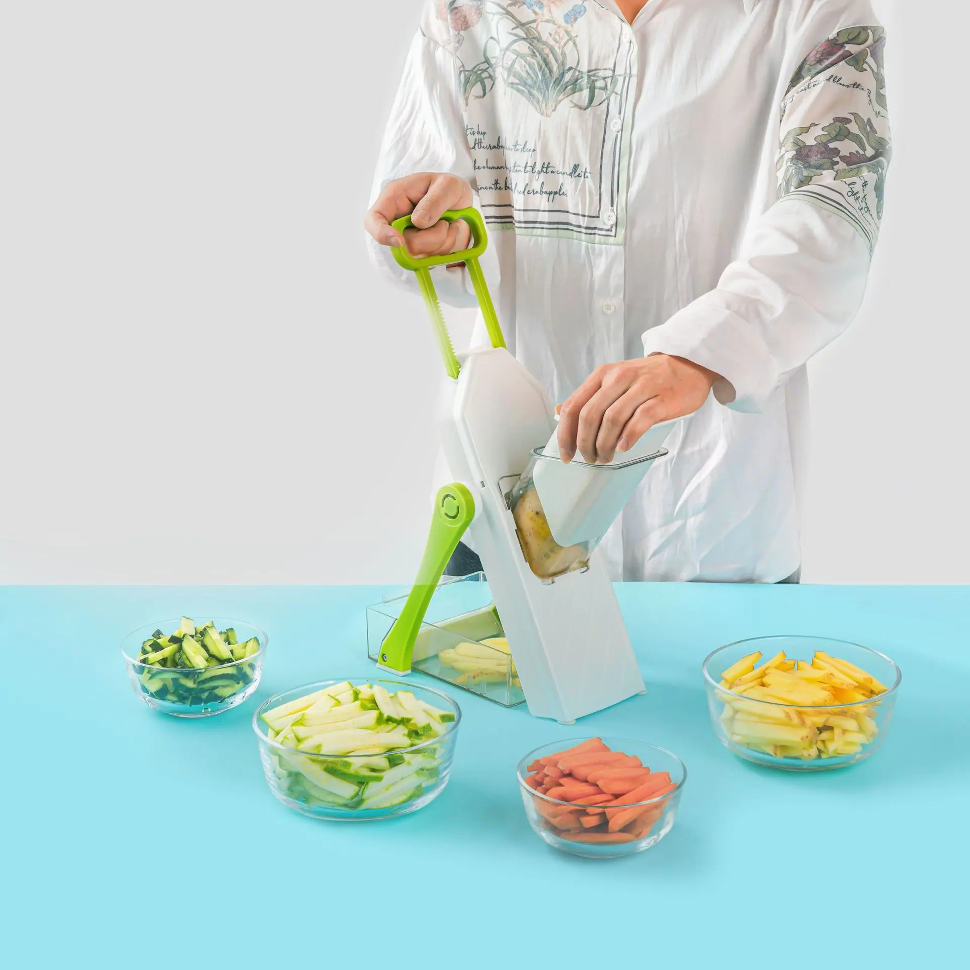 Multi-functional Vegetable Cutter for Household Kitchen Slice Shredded Potatoes Slicer Shredded Vegetables Fruit Blades
Multi-functional Vegetable Cutter for Household Kitchen Slice Shredded Potatoes Slicer Shredded Vegetables Fruit Blades