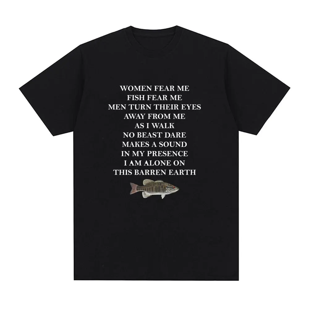 Women Fear Me Fish Fear Me Word Print T-shirt Summr Cool 100% Pure Cotton Tshirt Fashion Casual Oversized T Shirts Tops for Man
Women Fear Me Fish Fear Me Word Print T-shirt Summr Cool 100% Pure Cotton Tshirt Fashion Casual Oversized T Shirts Tops for Man