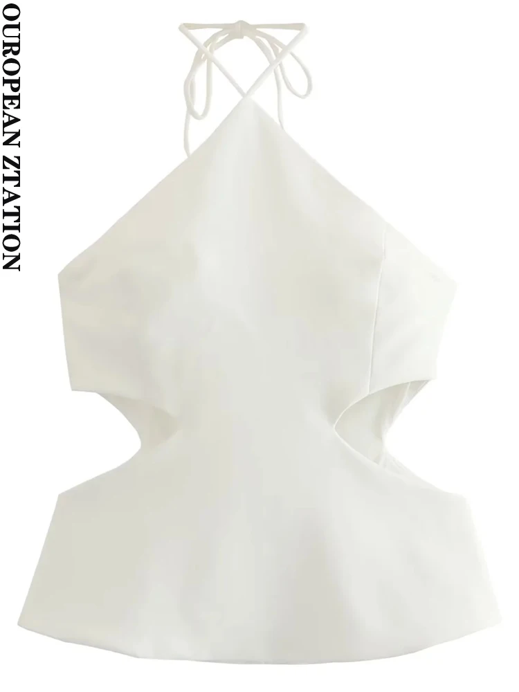 PAILETE Women 2023 fashion with tied cut-out cropped halter tank tops sexy backless back zip female camis mujer
PAILETE Women 2023 fashion with tied cut-out cropped halter tank tops sexy backless back zip female camis mujer