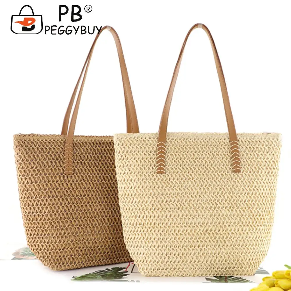 Повседневная Универсальная женская сумка ручной работы, летняя дорожная пляжная модная однотонная вместительная сумка с верхней ручкой 
Повседневная Универсальная женская сумка ручной работы, летняя дорожная пляжная модная однотонная вместительная сумка с верхней ручкой