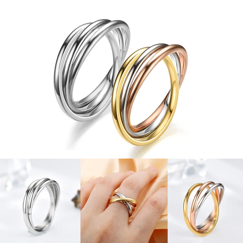 New Fashion Trinity Rings Stainless Steel Rings for Women Men Gold Silver Colors Engagement Ring Accessories Jewelry Size 6-13
New Fashion Trinity Rings Stainless Steel Rings for Women Men Gold Silver Colors Engagement Ring Accessories Jewelry Size 6-13