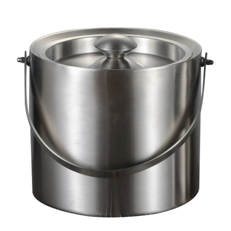 3L 2 Tier Stainless Steel Insulation Ice Bucket With Lid Handle For Wine Champagne Bar Ktv
3L 2 Tier Stainless Steel Insulation Ice Bucket With Lid Handle For Wine Champagne Bar Ktv