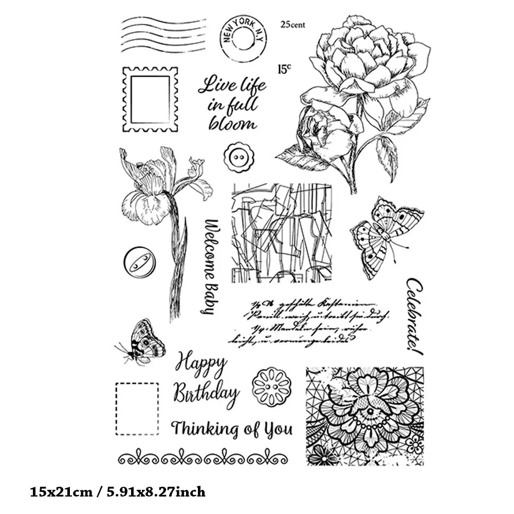 Bloom Flowers Letters Clear Silicone Rubber Stamps Seal for Scrapbooking Photo Album Sheets Blade Mould Mold Template Decoration
Bloom Flowers Letters Clear Silicone Rubber Stamps Seal for Scrapbooking Photo Album Sheets Blade Mould Mold Template Decoration