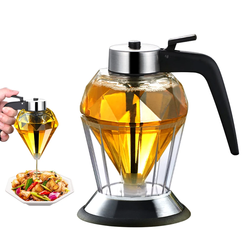 Glass Oil Dispenser No Drip Syrup Honey Dispenser Jar With Stand Diamond Shaped Container Oil Pot Storage Kitchen Accessories
Glass Oil Dispenser No Drip Syrup Honey Dispenser Jar With Stand Diamond Shaped Container Oil Pot Storage Kitchen Accessories
