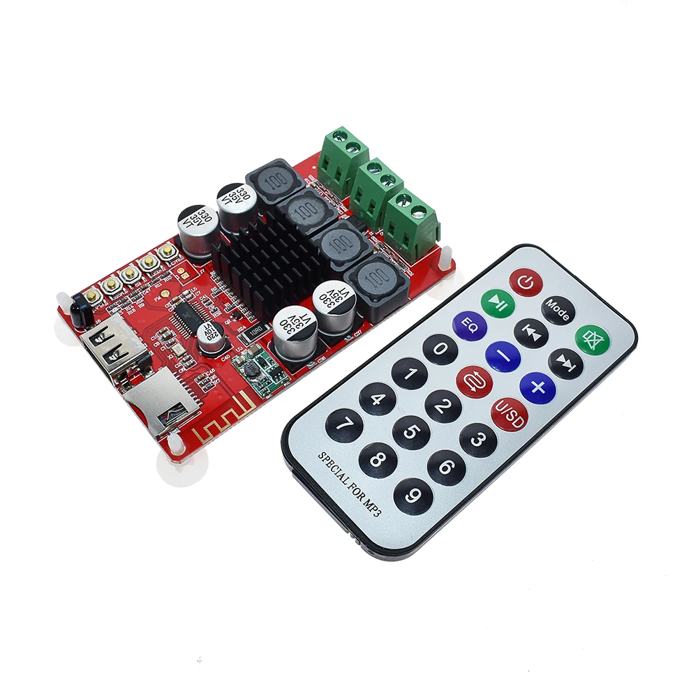 50W+50W Bluetooth Receiver Digital Audio Amplifier Board TPA3116 TF card U disk player FM Redio With Remote control 
50W+50W Bluetooth Receiver Digital Audio Amplifier Board TPA3116 TF card U disk player FM Redio With Remote control