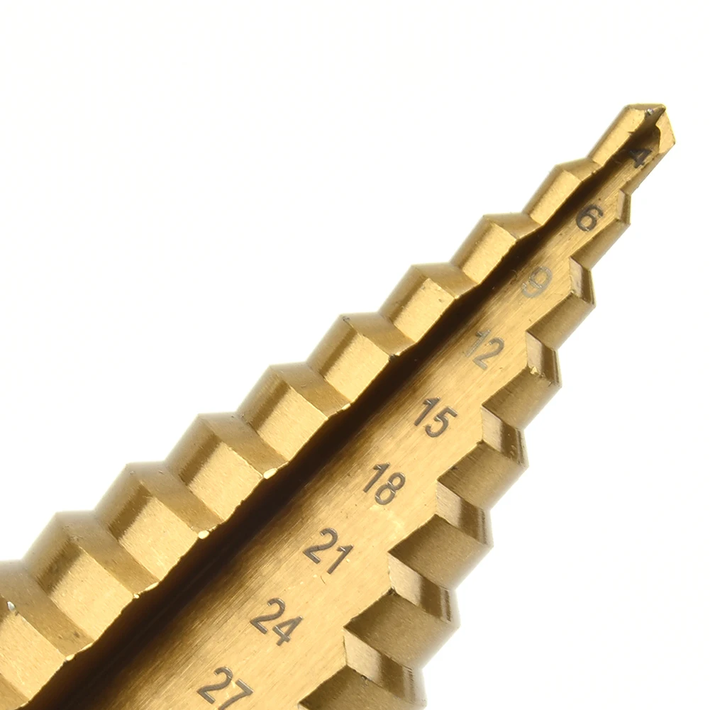 4-42mm HSS Titanium Coated Step Drill Bit Straight Groove 14 Step Drill Bits Wood Metal Hole Cutter Core Drilling Tools
4-42mm HSS Titanium Coated Step Drill Bit Straight Groove 14 Step Drill Bits Wood Metal Hole Cutter Core Drilling Tools