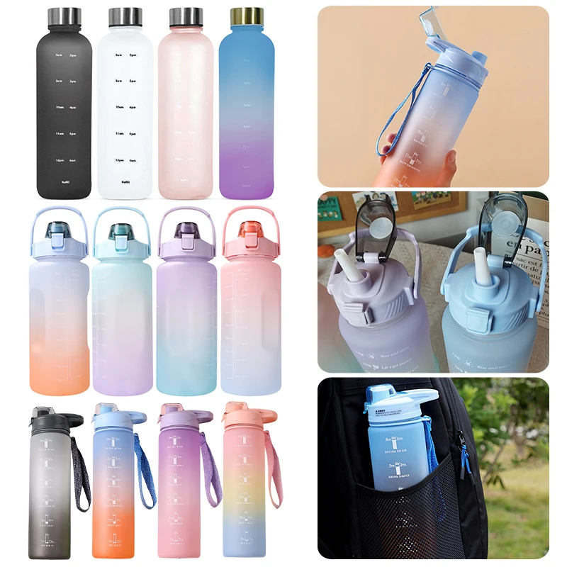 2L/1L Portable Large-Capacity Water Bottle Time Marker Leak-Proof BPA Frosted Cup For Outdoor Sports Drinking Bottle With Straw 
2L/1L Portable Large-Capacity Water Bottle Time Marker Leak-Proof BPA Frosted Cup For Outdoor Sports Drinking Bottle With Straw
