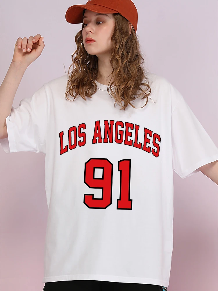 Los Angeles 91 Team Uniform Female T-Shirt Casual Street T Shirts Cotton Breathable Streetwear Street Oversize Tshirts For Women
Los Angeles 91 Team Uniform Female T-Shirt Casual Street T Shirts Cotton Breathable Streetwear Street Oversize Tshirts For Women