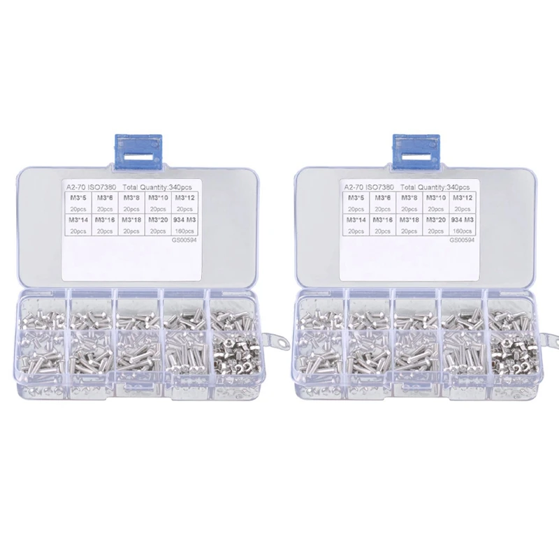 Hot 680Pcs M3 Hex Socket Screw Nut Stainless Steel M3 Screws Nuts Assortment Kit Fastener
Hot 680Pcs M3 Hex Socket Screw Nut Stainless Steel M3 Screws Nuts Assortment Kit Fastener