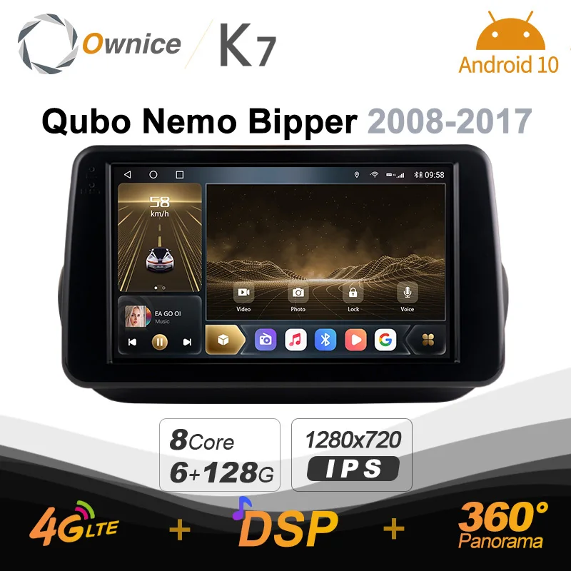 Ownice K7 6G+128G Car Radio for Fiat Fiorino Qubo For Citroen Nemo 2008-2017 For Peugeot Bipper 2008-2017 android 10.0 360 4G
Ownice K7 6G+128G Car Radio for Fiat Fiorino Qubo For Citroen Nemo 2008-2017 For Peugeot Bipper 2008-2017 android 10.0 360 4G