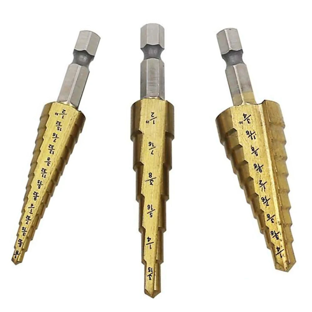 4241 High Speed Steel Step Drill Bit Titanium Coated 3PC Titanium Coated Bench Drill Metal Hole Cutter Pistol Drill
4241 High Speed Steel Step Drill Bit Titanium Coated 3PC Titanium Coated Bench Drill Metal Hole Cutter Pistol Drill