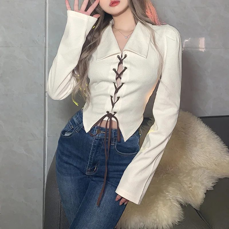 2021 Autumn Women Sexy T Shirts Vintage Fashion V Neck Button Y2k Apricot Casual Long Sleeve Top Ladies
2021 Autumn Women Sexy T Shirts Vintage Fashion V Neck Button Y2k Apricot Casual Long Sleeve Top Ladies