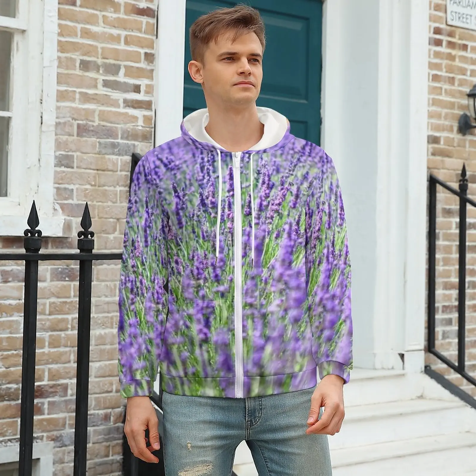 Lavender Fields Hoodies Garden Flowers Print Warm Polyester Hoodie Casual Zip Up Hoodie For Men Plus Size XXXL
Lavender Fields Hoodies Garden Flowers Print Warm Polyester Hoodie Casual Zip Up Hoodie For Men Plus Size XXXL