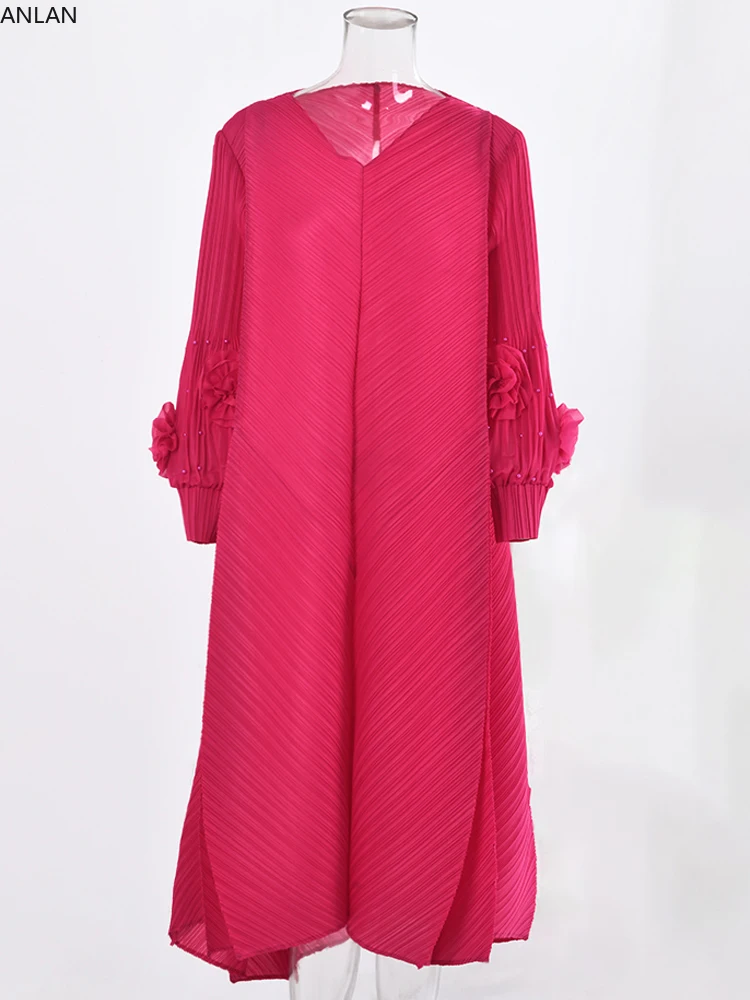 ANLAN Miyake Pleated Formal Dress Elegant Floral Spliced V-Neck Beading Long Sleeves Solid Dresses for Women 2023 New 6KY9217
ANLAN Miyake Pleated Formal Dress Elegant Floral Spliced V-Neck Beading Long Sleeves Solid Dresses for Women 2023 New 6KY9217