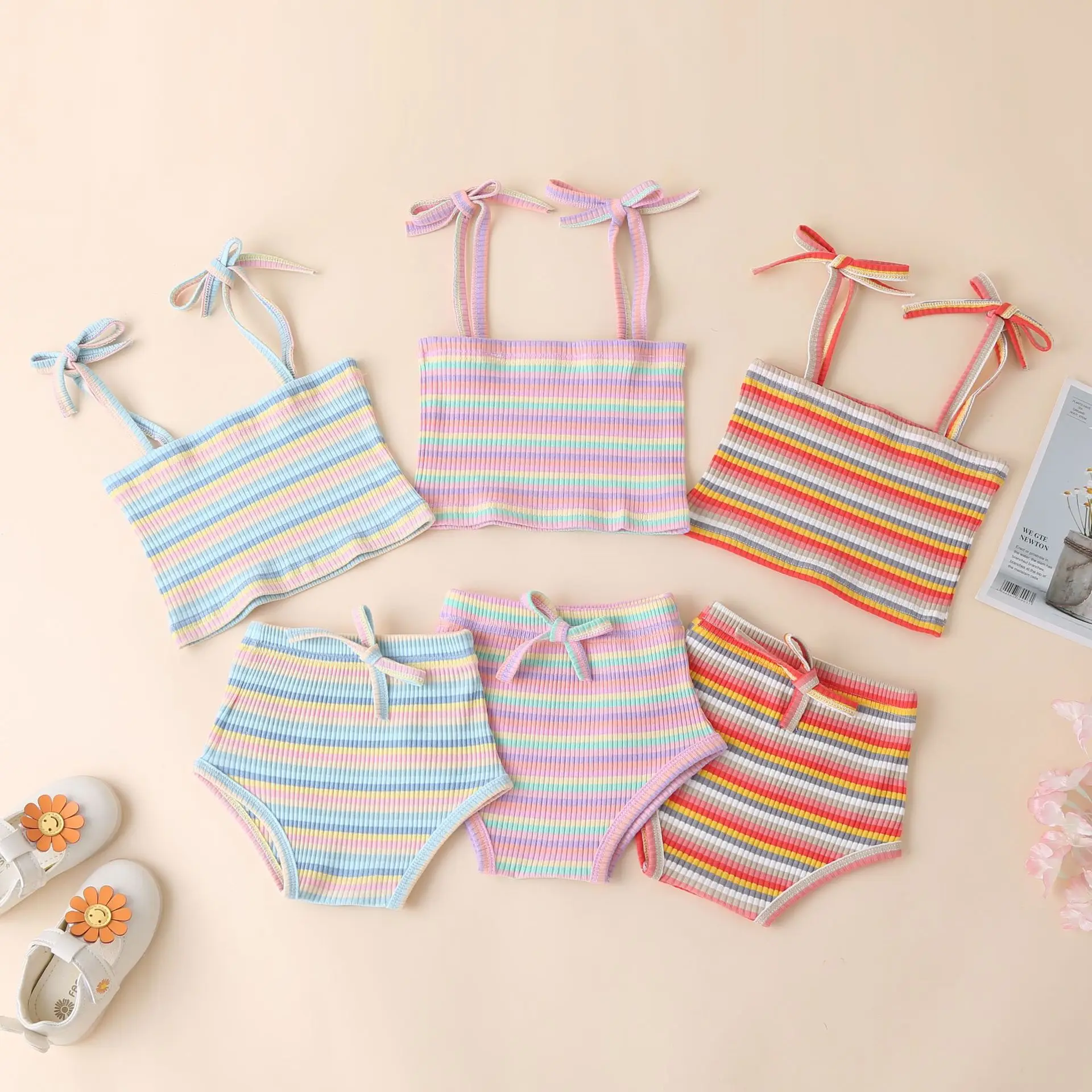 Girls New Clothes Bodysuits Set Kids Summer 6-12-24M Sleeveless Rompers Stripe Shorts 2 Pieces Playsuit Costume Overalls Outfits
Girls New Clothes Bodysuits Set Kids Summer 6-12-24M Sleeveless Rompers Stripe Shorts 2 Pieces Playsuit Costume Overalls Outfits