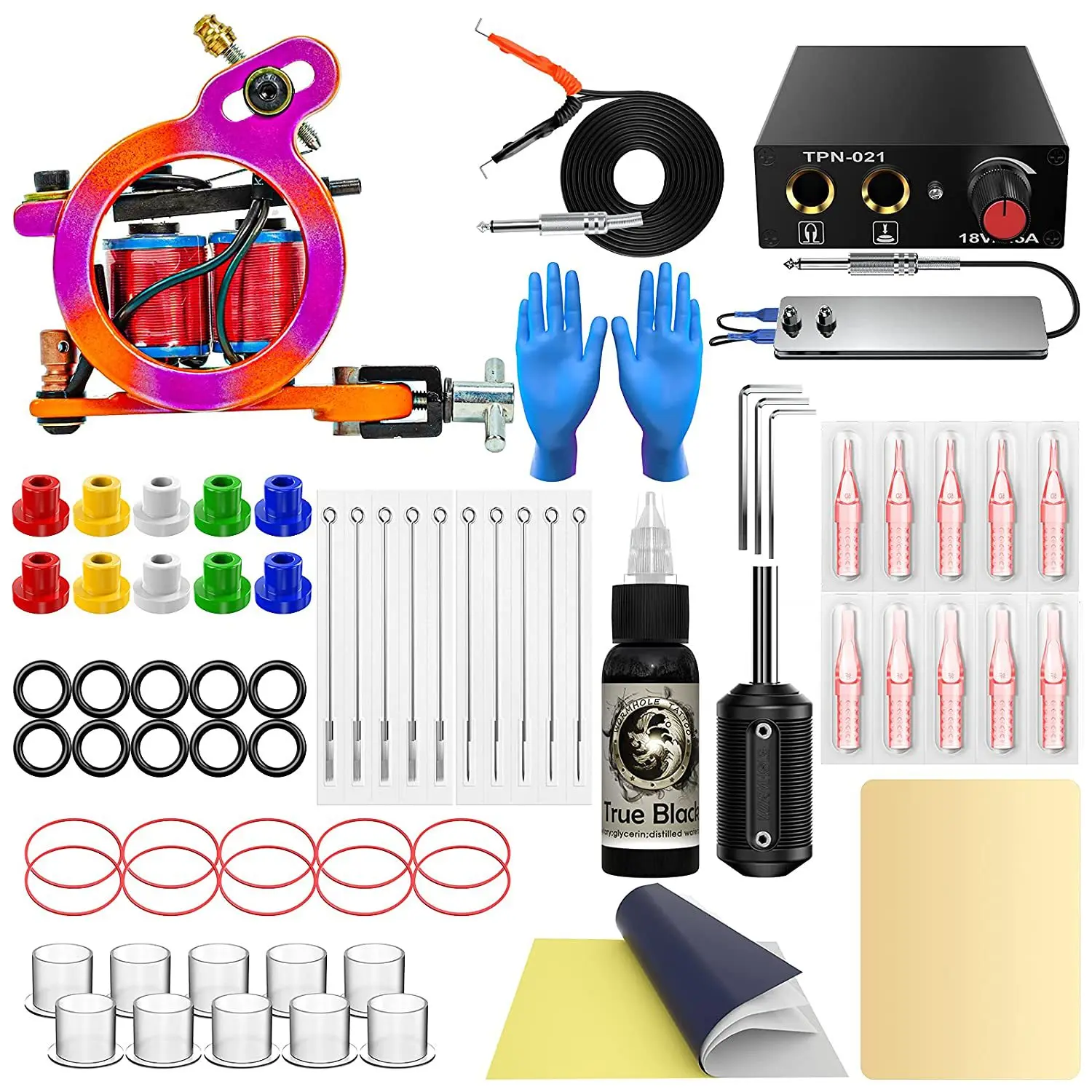 Tattoo machine set tattoo needle mouth color material mini power pedal double hook wire coil machine tattoo equipment set
Tattoo machine set tattoo needle mouth color material mini power pedal double hook wire coil machine tattoo equipment set