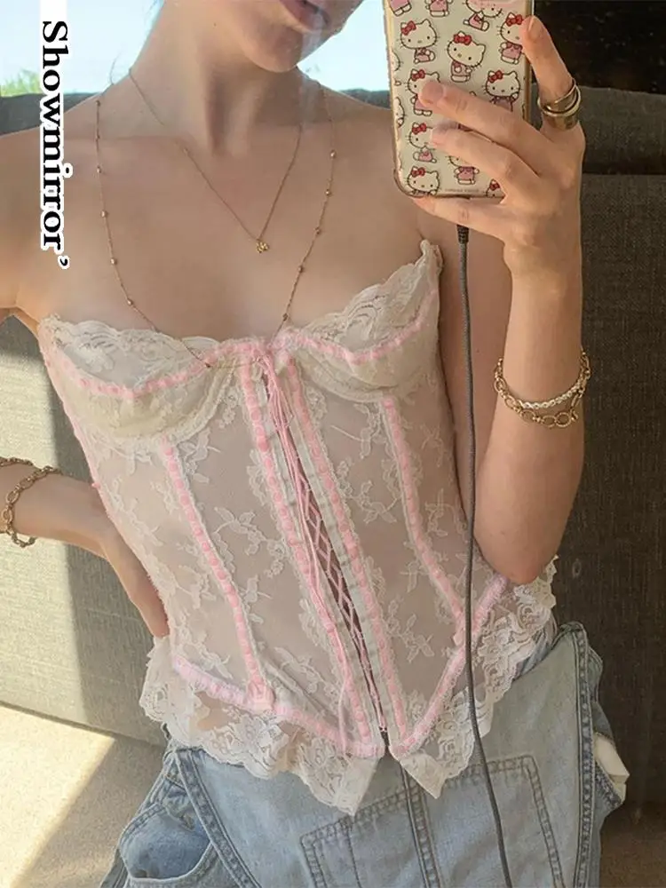 Aesthetic Lace Tube Top Vintage Elegant Sexy Women Bustier Tops Summer Cute Sweet Lady Tank Camis Streetwear ASVE
Aesthetic Lace Tube Top Vintage Elegant Sexy Women Bustier Tops Summer Cute Sweet Lady Tank Camis Streetwear ASVE