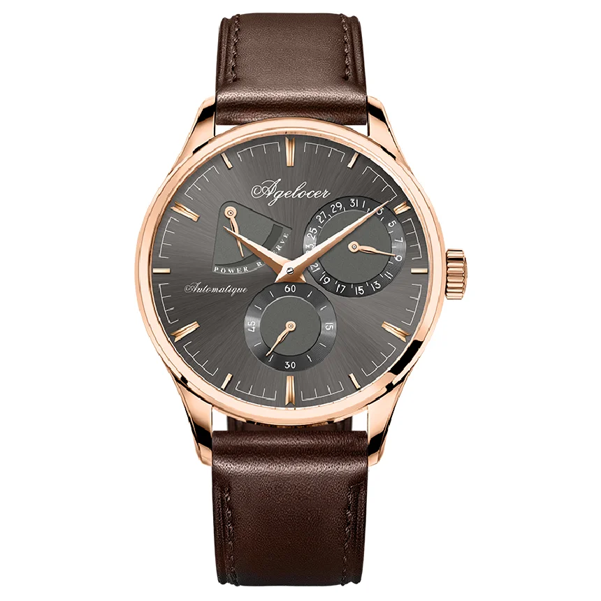 Agelocer Army Retro Watch Men Mechanical Power Reserve 42 Hours Gold 316L Steel Multi-function Watch Auto Date 5ATM Waterproof
Agelocer Army Retro Watch Men Mechanical Power Reserve 42 Hours Gold 316L Steel Multi-function Watch Auto Date 5ATM Waterproof