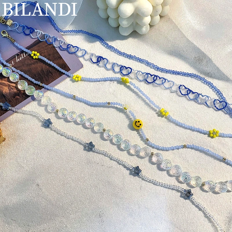 Bilandi Fashion Jewelry Blue Series Choker Necklace 2022 New Trend Vintage Crystal Beads Necklace For Girl Lady Gifts
Bilandi Fashion Jewelry Blue Series Choker Necklace 2022 New Trend Vintage Crystal Beads Necklace For Girl Lady Gifts
