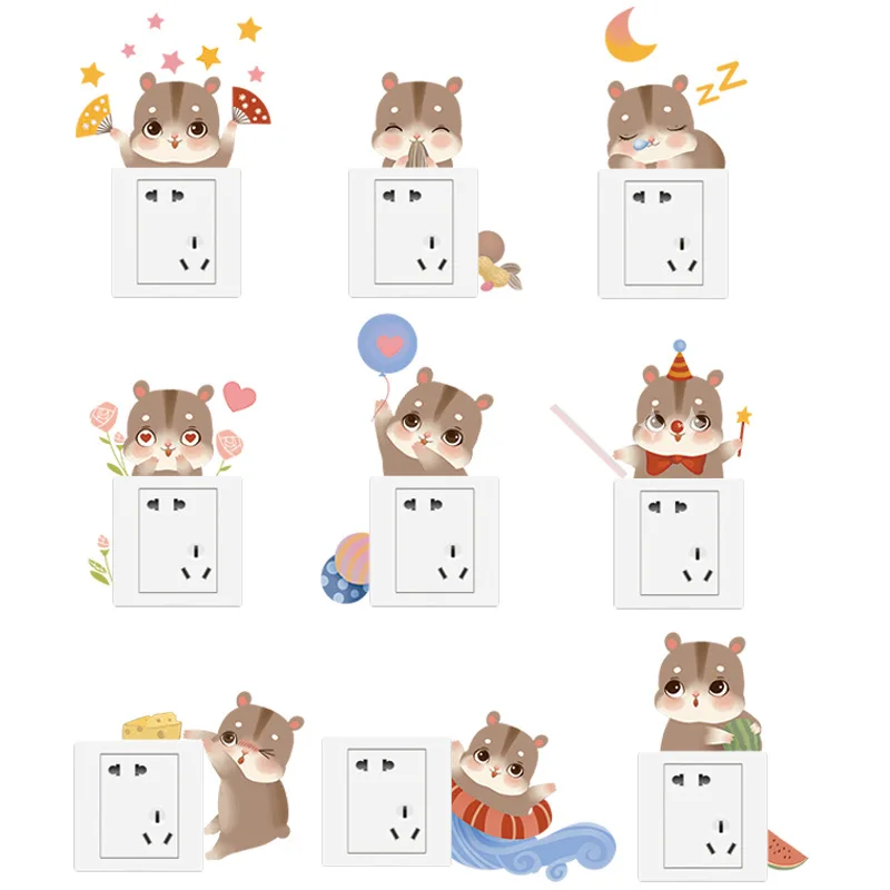 Funny Hamster Switch Stickers for Kids Room Bedroom Home Decoration Diy Cartoon Animal Wall Decals Decoration Chambre Aesthetic
Funny Hamster Switch Stickers for Kids Room Bedroom Home Decoration Diy Cartoon Animal Wall Decals Decoration Chambre Aesthetic