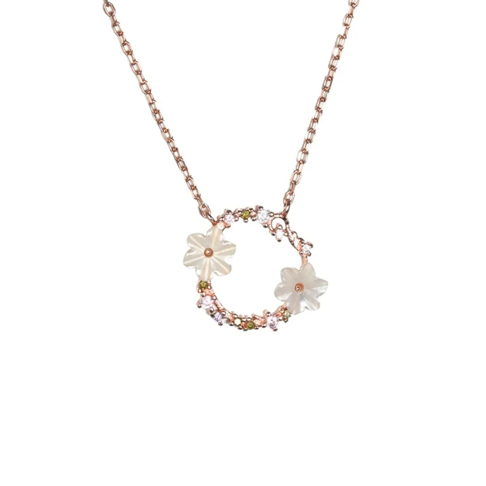 Sterling Silver Necklace Female Garland White Shell Pendant Plum Flower Hanging Rose Gold Collarbone Chain
Sterling Silver Necklace Female Garland White Shell Pendant Plum Flower Hanging Rose Gold Collarbone Chain