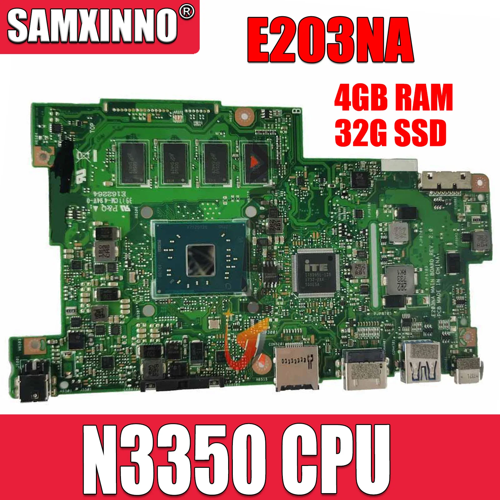 Материнская плата SAMXINNO E203NA для asus E203N E203 N3350CPU 4 Гб ОЗУ 32 Гб SSD материнская плата для ноутбука 100% протестированная работа
Материнская плата SAMXINNO E203NA для asus E203N E203 N3350CPU 4 Гб ОЗУ 32 Гб SSD материнская плата для ноутбука 100% протестированная работа