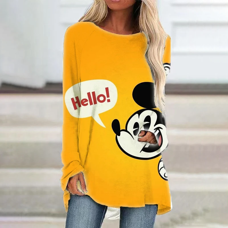 Ladies Casual Round Neck Loose Long Sleeve T Shirt Disney Mickey Minnie Anime Summer Harajuku New Streetwear Top y2k
Ladies Casual Round Neck Loose Long Sleeve T Shirt Disney Mickey Minnie Anime Summer Harajuku New Streetwear Top y2k