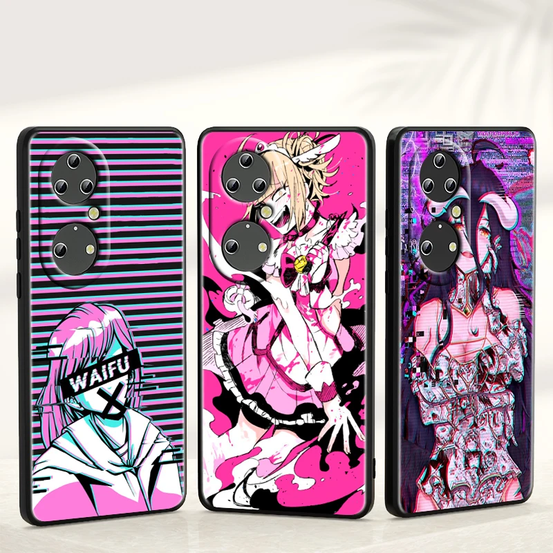 

Sad Anime Aesthetic Senpai For Huawei P50 P40 P30 P20 Pro Plus 5G 2019 E P10 P9 Lite mini 2017 Soft Black Phone Coque Fundas