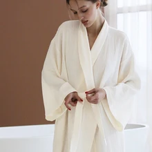 Hiloc Floor-Length Cotton Robes For Women Dressing Gown Solid Color Robe Long Sleeve Dress 2023 Bathrobe Female Sexy Sleepwear