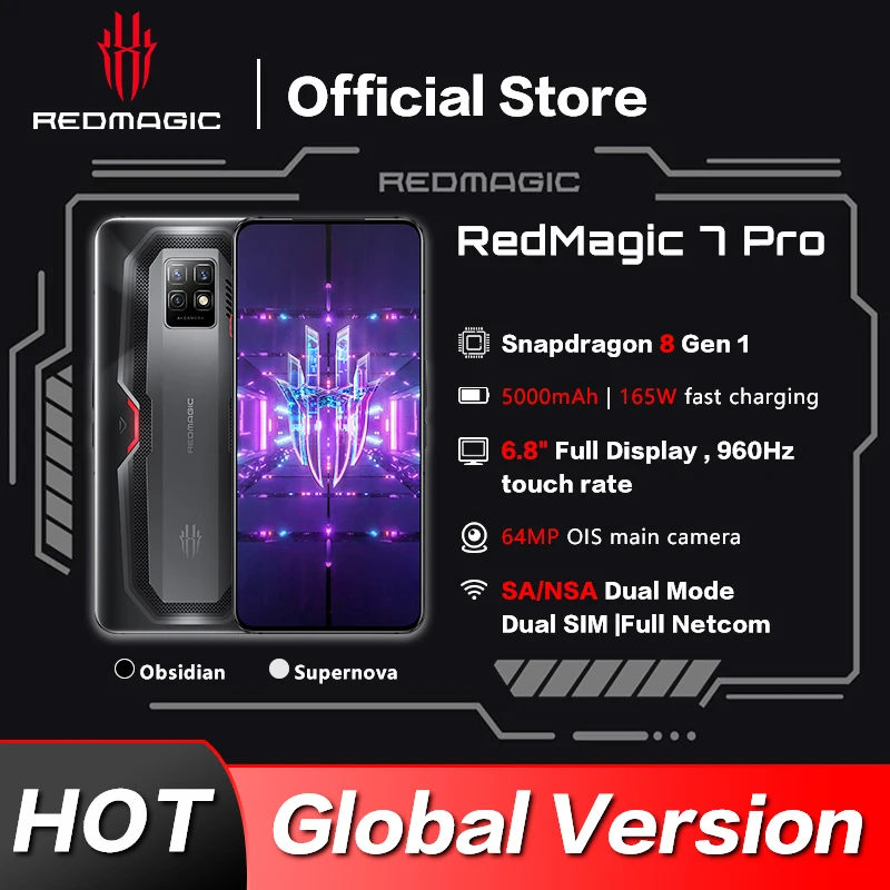 Оригинальный телефон RedMagic 7 Pro с экраном 6 8 дюйма AMOLED Восьмиядерный процессор