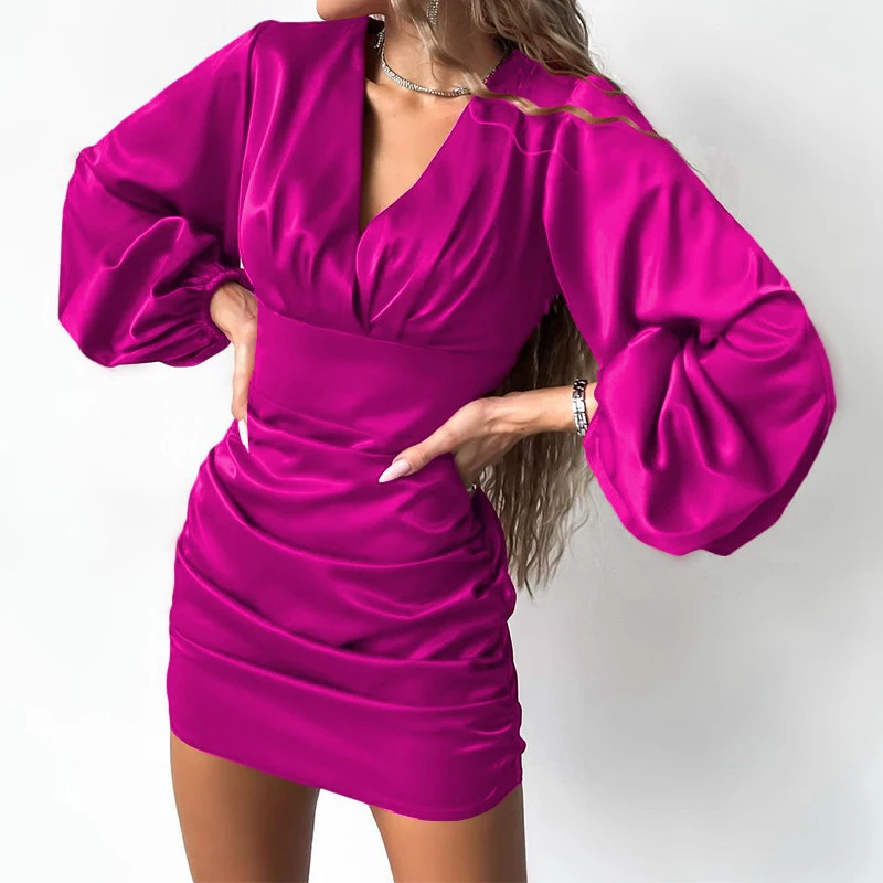 2023 Women's Party Dress Office Elegant Casual Dress Spring Fashion Solid Color Silk Face Lantern Sleeve Deep V Neck Hip Dress
2023 Women's Party Dress Office Elegant Casual Dress Spring Fashion Solid Color Silk Face Lantern Sleeve Deep V Neck Hip Dress
