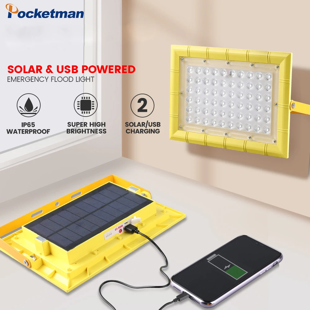 Pocketman 60 LED Solar Rechargeable Flood Light Outdoor Camping Waterproof Light Emergency Lighting Flood Light with Battery
Pocketman 60 LED Solar Rechargeable Flood Light Outdoor Camping Waterproof Light Emergency Lighting Flood Light with Battery