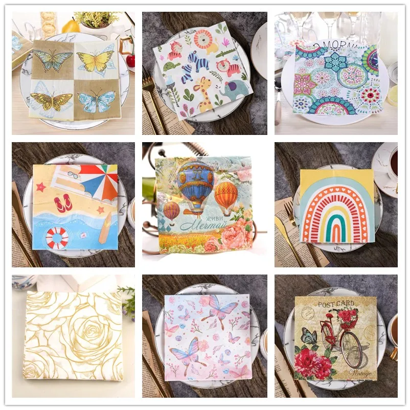 20Pcs Balloon Flower Decoupage Paper Napkins Vintage Tissues for Party Tableware Wedding Xmas Festival Supplies
20Pcs Balloon Flower Decoupage Paper Napkins Vintage Tissues for Party Tableware Wedding Xmas Festival Supplies