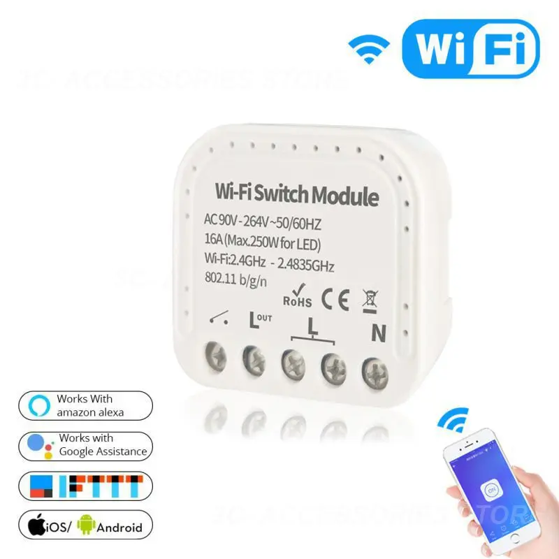 Tuya With Alexa Google Home Smart Switch 1/2 Way 90-264V WiFi Switch Module Wifi Circuit Breaker Work Smart Home Homekit
Tuya With Alexa Google Home Smart Switch 1/2 Way 90-264V WiFi Switch Module Wifi Circuit Breaker Work Smart Home Homekit