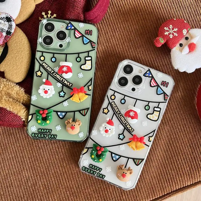 For iPhone 13 11 Pro Max 12 Xs XR Lovely Cover Cases For iPhone 7 8 Plus Clear Christmas 3D Santa Claus Elk New year Phone Case
For iPhone 13 11 Pro Max 12 Xs XR Lovely Cover Cases For iPhone 7 8 Plus Clear Christmas 3D Santa Claus Elk New year Phone Case