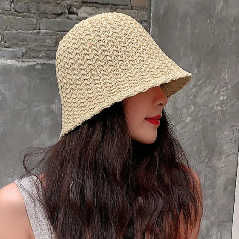 Spring Summer Hollow Knitted Women Hat Fashion Solid Color Bucket Hat Fisherman Caps Casual All-match Dome Panama Cap
Spring Summer Hollow Knitted Women Hat Fashion Solid Color Bucket Hat Fisherman Caps Casual All-match Dome Panama Cap