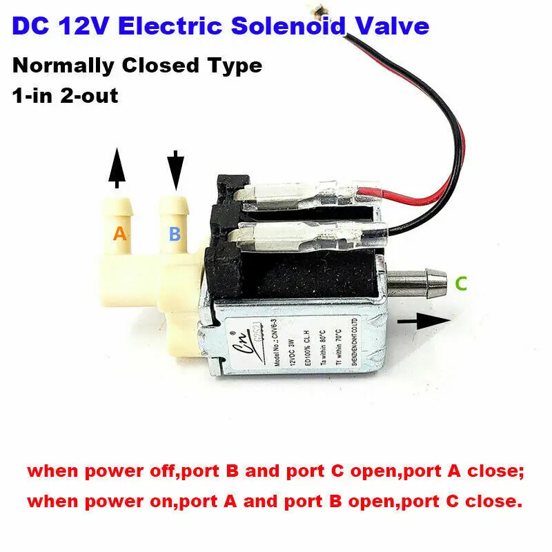 DC12V 2-Position 3-Way Mini Electric Solenoid Valve N/C Normally Closed Micro Air Water Flow Control Electric Valve
DC12V 2-Position 3-Way Mini Electric Solenoid Valve N/C Normally Closed Micro Air Water Flow Control Electric Valve