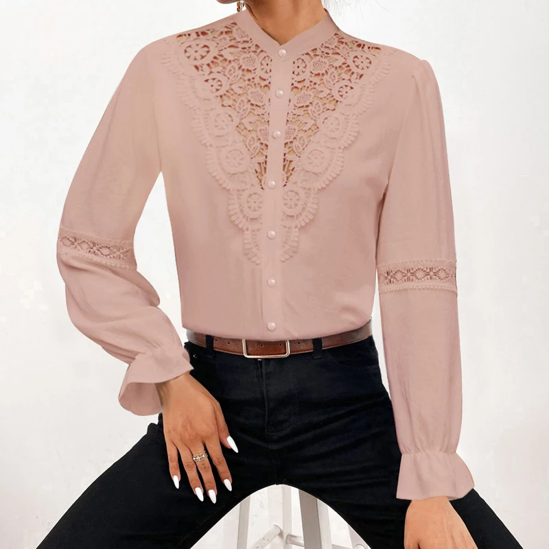 Vintage Stand Collar Lace Blouse Women Hollow Loose Fashion Long Sleeve Women Shirt White Elegant Floral Lady Blouses Tops 24497
Vintage Stand Collar Lace Blouse Women Hollow Loose Fashion Long Sleeve Women Shirt White Elegant Floral Lady Blouses Tops 24497