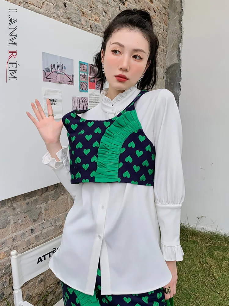 LANMREM 2022 Новая Женская весенне-летняя рубашка женская модная однобортная белая Повседневная рубашка с длинным рукавом 2J884 
LANMREM 2022 Новая Женская весенне-летняя рубашка женская модная однобортная белая Повседневная рубашка с длинным рукавом 2J884