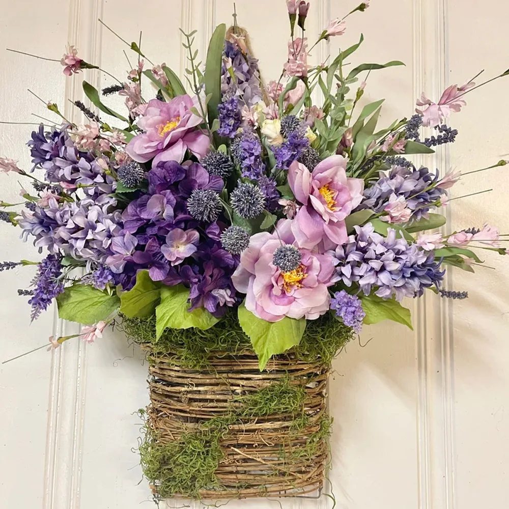 Artificial Purple Lavender Flower Basket Festival Party Wall Hanging Wreath Window Layout Home Decoration Fake Flowers Bonsai
Artificial Purple Lavender Flower Basket Festival Party Wall Hanging Wreath Window Layout Home Decoration Fake Flowers Bonsai