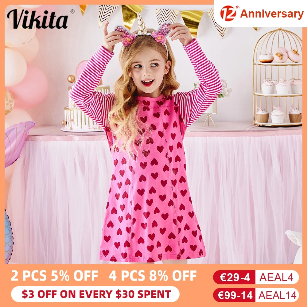 VIKITA Girls Heart Print Long Sleeve Dresses Kids Straight Dresses Toddlers Children Cotton Casual Dress Kids Autumn Clothing
VIKITA Girls Heart Print Long Sleeve Dresses Kids Straight Dresses Toddlers Children Cotton Casual Dress Kids Autumn Clothing