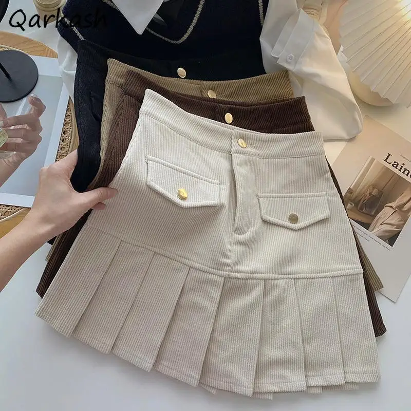 Pleated Skirts Women Solid Corduroy Design Autumn Mujer Simple Retro Stylish Ulzzang Tender Basic Daily Fashion Teens Chic Y2K
Pleated Skirts Women Solid Corduroy Design Autumn Mujer Simple Retro Stylish Ulzzang Tender Basic Daily Fashion Teens Chic Y2K